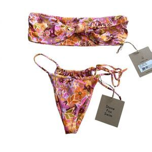 Stone Fox Swim River Bottom and Lele Top Bikini Set S